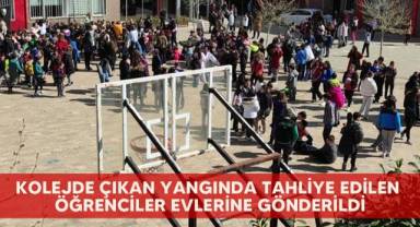 Kolejde çıkan yangında tahliye edilen öğrenciler evlerine gönderildi