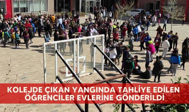 Kolejde çıkan yangında tahliye edilen öğrenciler evlerine gönderildi
