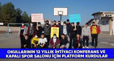 Okullarının 12 yıllık ihtiyacı konferans ve kapalı spor salonu için platform kurdular