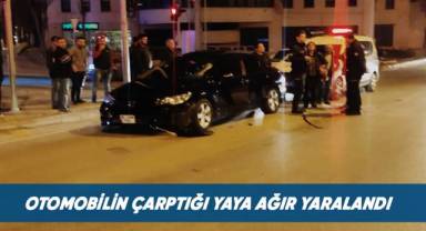 Otomobilin çarptığı yaya ağır yaralandı