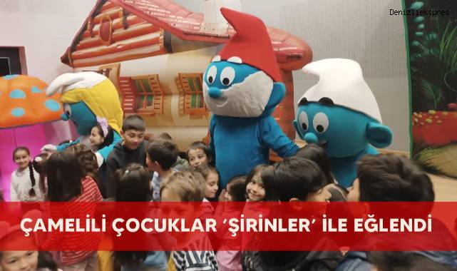 Çamelili çocuklar ’Şirinler’ ile eğlendi