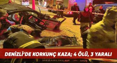 Denizli'nin Çivril ilçesinde meydana gelen kazada 4 ölü, 3 yaralı