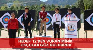 Hedefi 12'den vuran minik okçular göz doldurdu