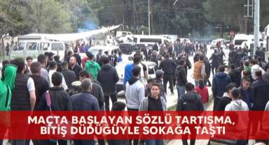 Maçta başlayan sözlü tartışma, bitiş düdüğüyle sokağa taştı