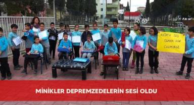 Minikler depremzedelerin sesi oldu
