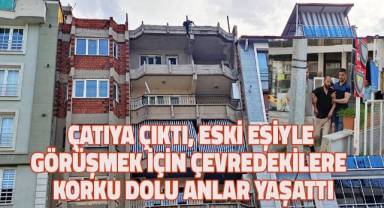 7 katlı binanın çatısına çıkan şahıs, eski mesai arkadaşının çevikliği sayesinde kurtarıldı