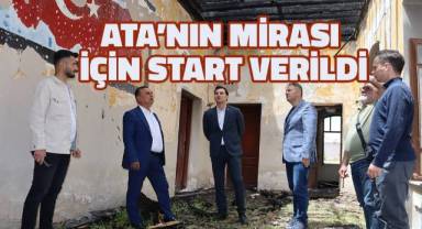 Çal'da yanan tarihi okulun restorasyonu için start verildi