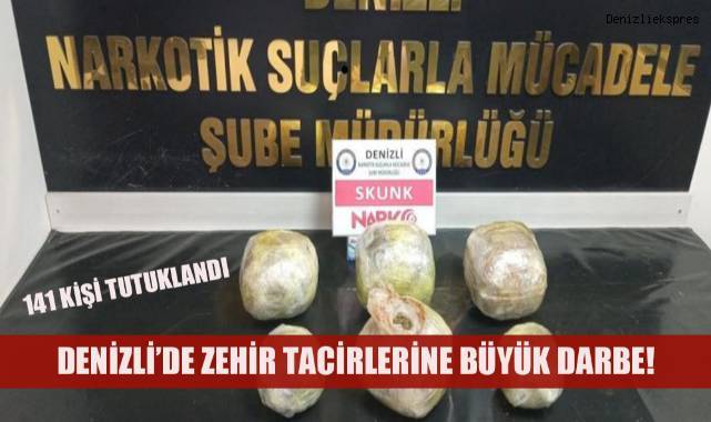 Denizli’de 224 uyuşturucu şüphelisinden 141’i tutuklandı