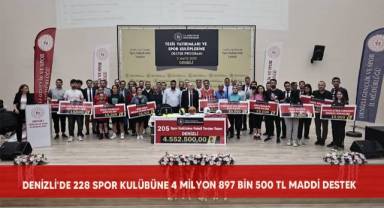 Denizli'de 228 spor kulübüne 4 milyon 897 bin 500 TL maddi destek