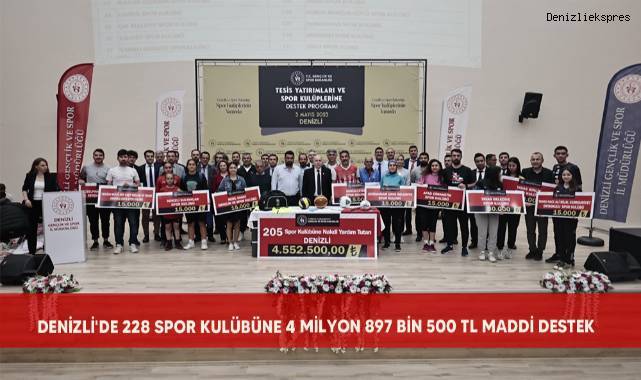 Denizli'de 228 spor kulübüne 4 milyon 897 bin 500 TL maddi destek
