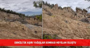 Denizli'de aşırı yağışlar sonrası heyelan oluştu