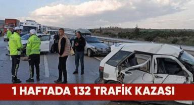 Denizli'de son 1 haftada 132 trafik kazası meydana geldi