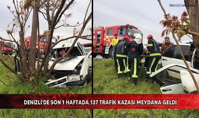 Denizli'de son 1 haftada 137 trafik kazası meydana geldi