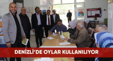Denizli’nin Çameli ilçesinde seçmenler oylarını sandıkla buluşturuyor