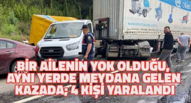 Rampada kontrolden çıkan tır kamyonet ve otomobile çarptı; 4 yaralı