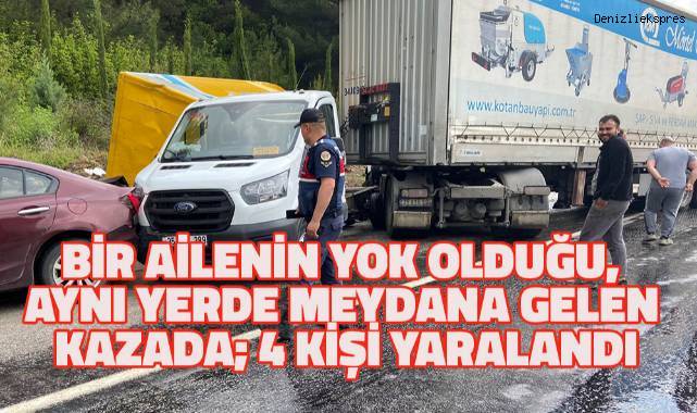 Rampada kontrolden çıkan tır kamyonet ve otomobile çarptı; 4 yaralı