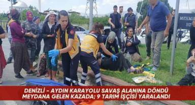 Tarım işçilerinİ taşıyan minibüs ile kamyonet çarpıştı: 9 yaralı