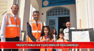 Trafikte parlayan yıldız minikler ödüllendirildi