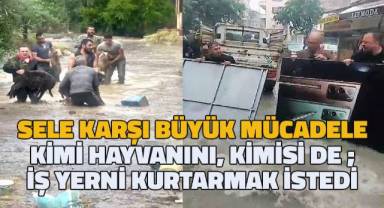 Denizli'de sele karşı insan zinciri oluşturdular
