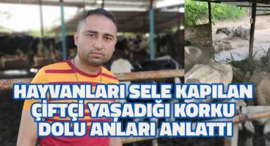Denizli'de hayvanları sele kapılan çiftçi; çaresizce gözyaşları içinde hayvanlarımı izledim