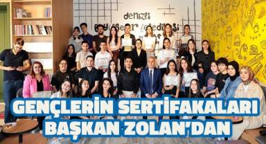Gençlerin sertifikaları Başkan Zolan’dan