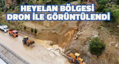 Heyelanın izlerini silmek için başlatılan çalışma sürüyor