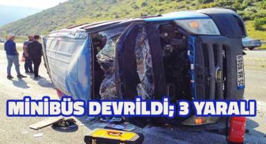 Minibüs devrildi; 3 yaralı
