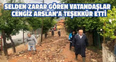 Selden zarar gören vatandaşlar Başkan Cengiz Arslan'a teşekkür etti