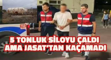 Vinç ve tır kiralayıp 5 tonluk siloyu çaldı
