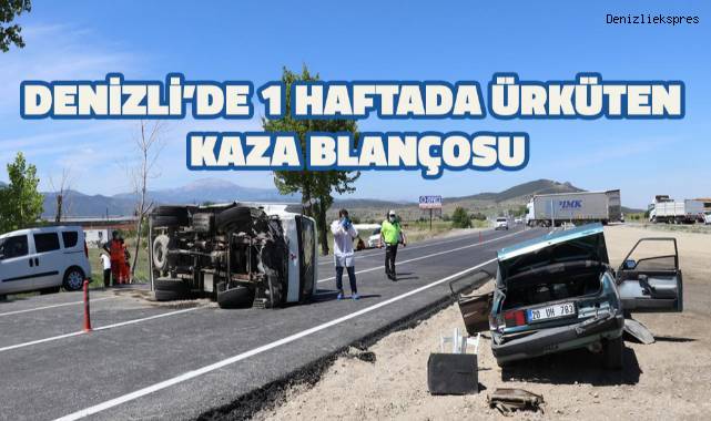 Denizli'de 1 haftada ürküten kaza blançosu