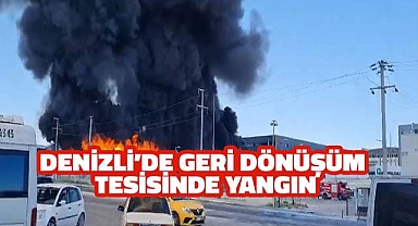 Denizli'de geri dönüşüm tesisinde yangın