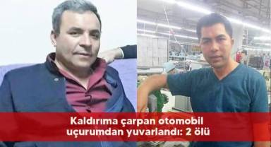 Kaldırıma çarpan otomobil uçurumdan yuvarlandı: 2 ölü