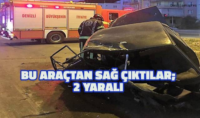 Korkunç kazada otomobil ikiye ayrıldı: 2 yaralı
