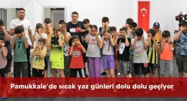 Pamukkale’de sıcak yaz günleri dolu dolu geçiyor