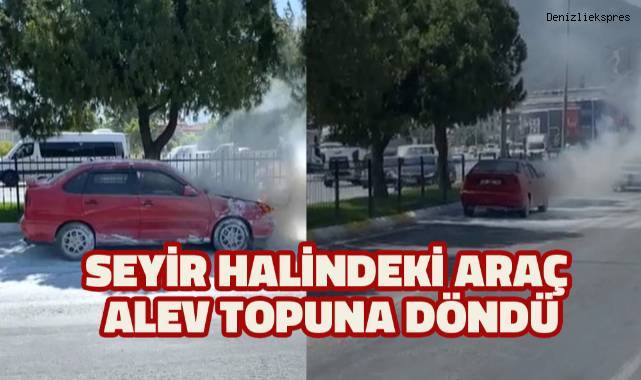 Seyir halindeki araç alev alev yandı
