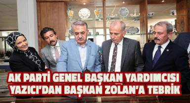 AK Parti Genel Başkan Yardımcısı Yazıcı’dan Başkan Zolan’a tebrik