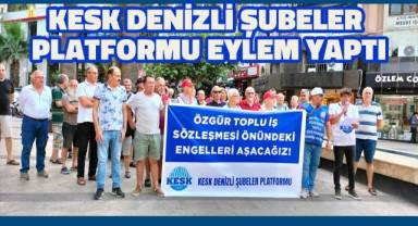 KESK üyeleri Denizli'de eylem yaptı; Sadaka değil, toplu sözleşme