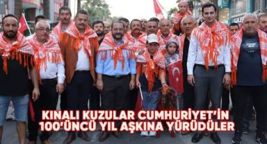 Kınalı kuzular Cumhuriyet'in 100'üncü yıl aşkına yürüdüler