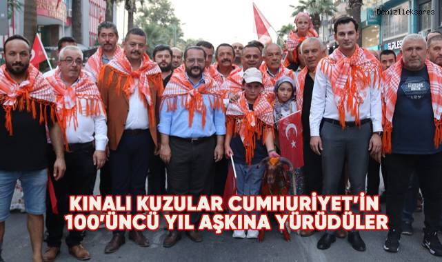 Kınalı kuzular Cumhuriyet'in 100'üncü yıl aşkına yürüdüler