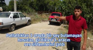 3 aracın kilidini patlatıp çalacak malzeme aradılar