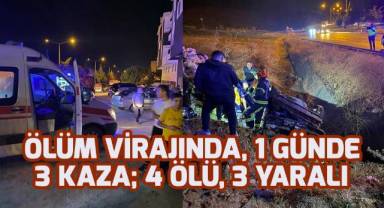 Aynı virajda 1 günde 3. kaza: 4 ölü, 3 yaralı