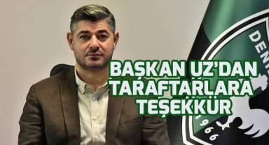 Denizlispor Başkanı Mehmet Uz'dan taraftarlara teşekkür