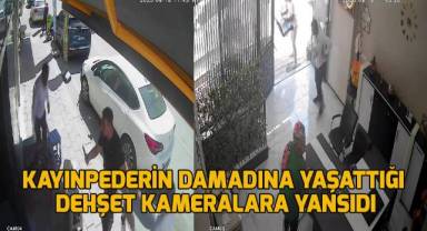 Kayınpederin damadına bıçakla saldırma anı güvenlik kamerasına yansıdı