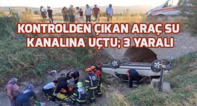 Kontrolden çıkan otomobil su kanalına uçtu: 3 yaralı