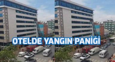 Otelde yangın paniği