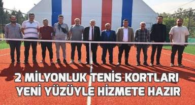2 milyonluk tenis kortları yeni yüzüyle hizmete hazır