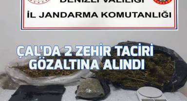 Çal’da 2 zehir taciri gözaltına alındı