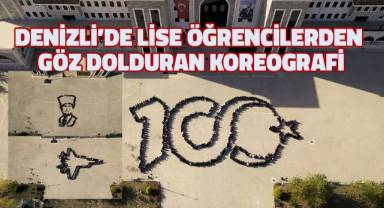 Denizli’de lise öğrencilerden göz dolduran koreografi