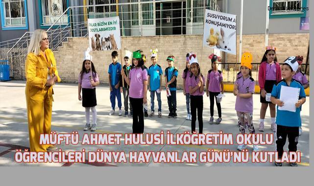 Dünya Hayvanlar Günü'nde minik öğrenciler, öğretmenleri ile birlikte sokak hayvanlarına mama verdi