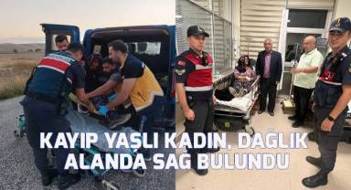 Kayıp yaşlı kadın dağlık alanda sağ bulundu